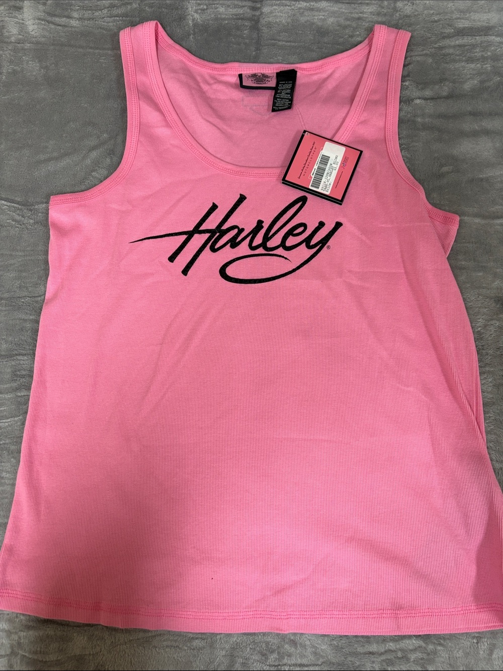 Harley-Davidson Pink Tank with Black Script Logo - Picture 3 of 4